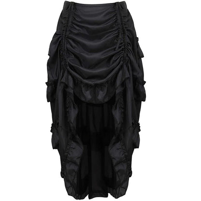 Dark Elegance Skirt 🖤 Gothic High-Low Corset Ruffle Design