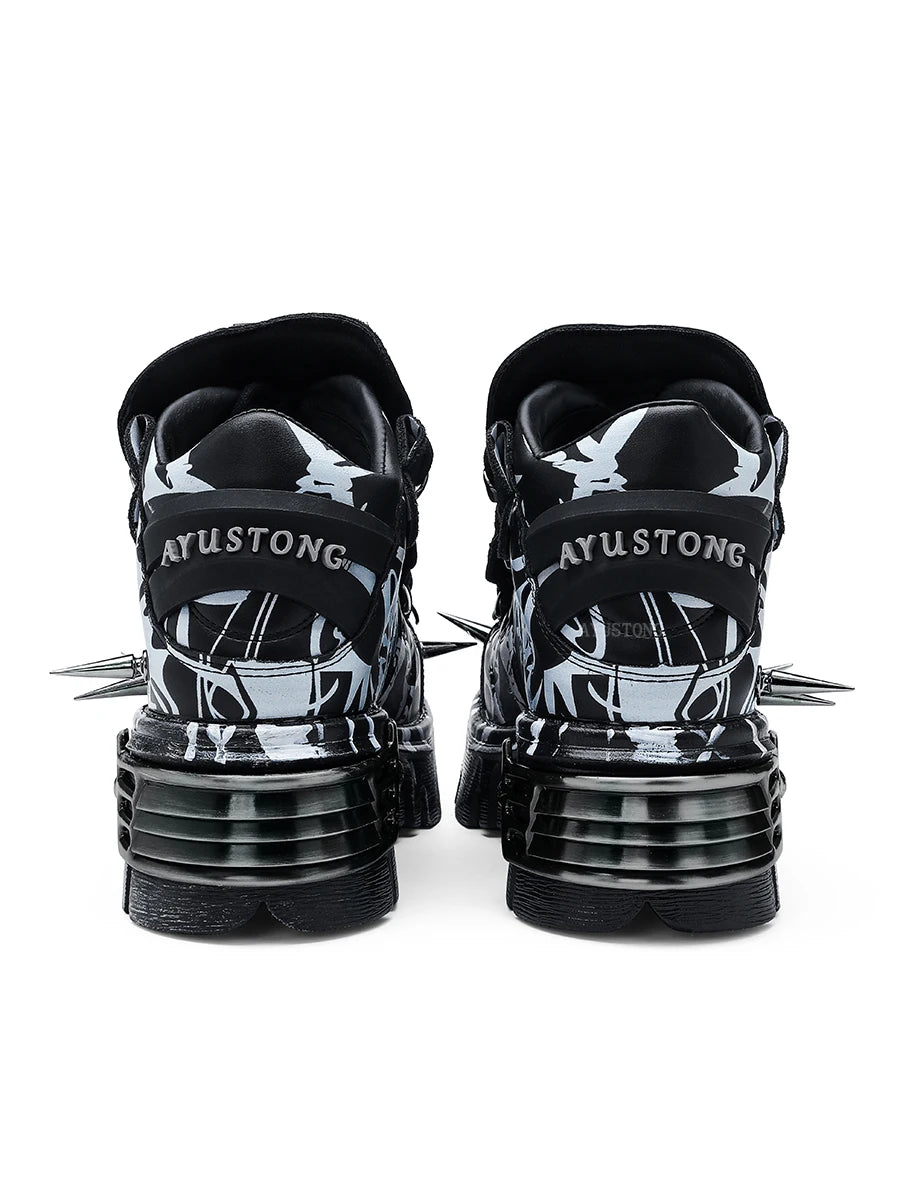 Motorcycle Boots Rivet Platform Sneakers Gothic Punk Rock Chic Ankle Boots Sexy Camouflage New