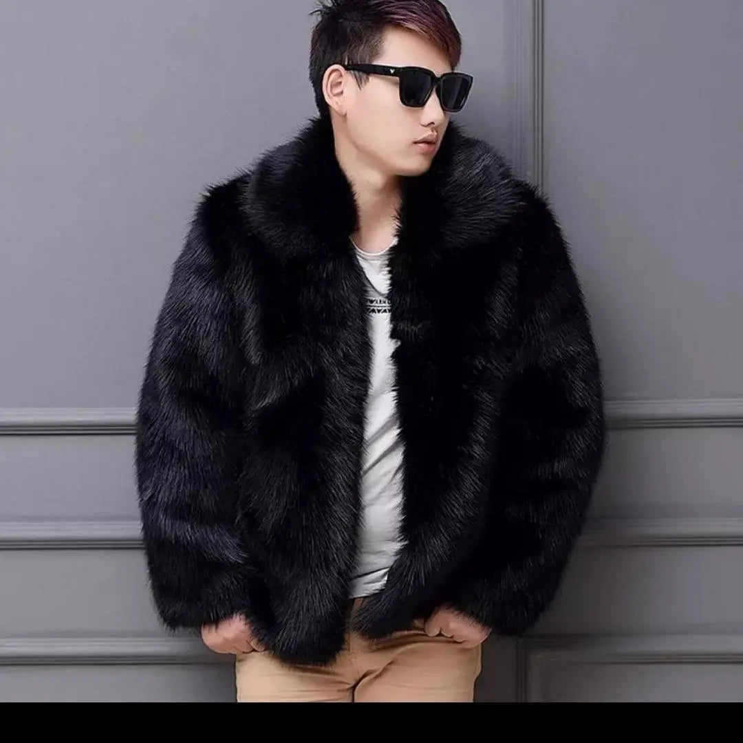 Men's Autumn/Winter Faux Fur Coat – Eco-Friendly, Thick & Comfortable | Loose Casual Advanced Design