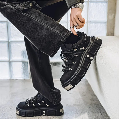 New Large Size Men'S Muffin Bottom Punk Shoes Fashion Platform Light Men'S Shoes Comfortable Casual Sports Shoes Men Sneakers