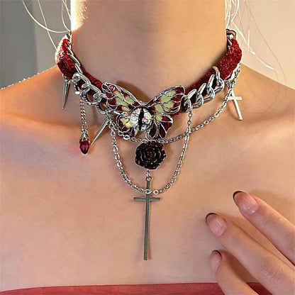 "Bloody Butterfly 🦋🩸 Gothic Punk Choker"