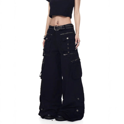 Unisex Punk Deconstructed Cargo Pants