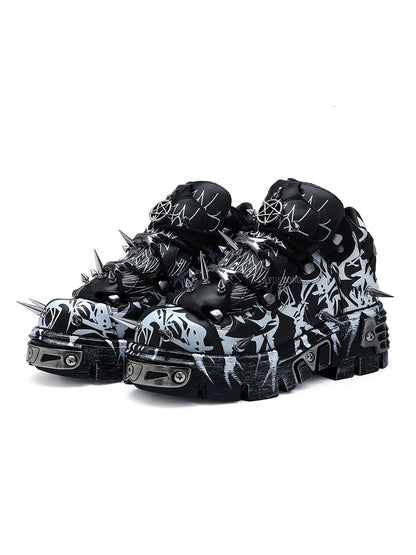 Motorcycle Boots Rivet Platform Sneakers Gothic Punk Rock Chic Ankle Boots Sexy Camouflage New