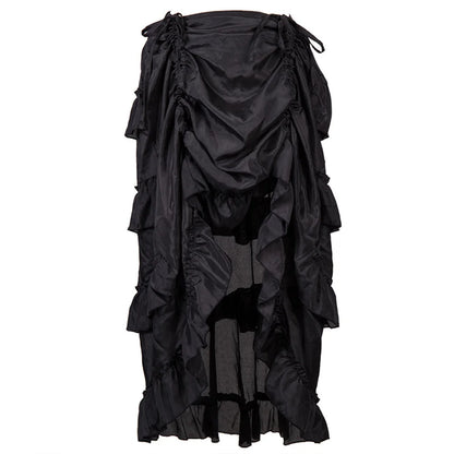 Dark Elegance Skirt 🖤 Gothic High-Low Corset Ruffle Design