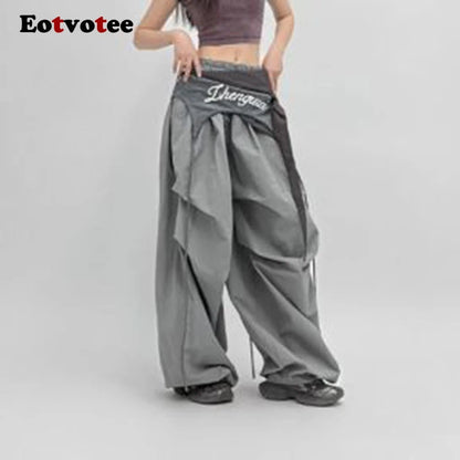 Women’s Baggy Pants – Irregular Patchwork High-Waist