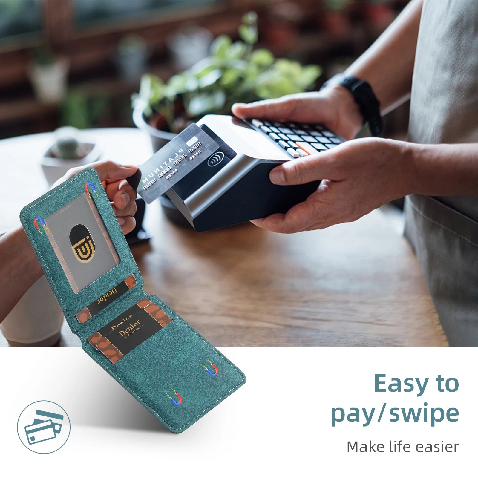 Elevate Your Style with the Magnetic Leather Wallet Phone Holder | Compatible with MagSafe for iPhone 11–17 Pro/Pro Max/Plus