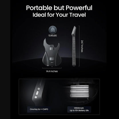 🖤 AeroBand “Silent Storm” Smart Guitar ⚡ Future Sound of Darkness