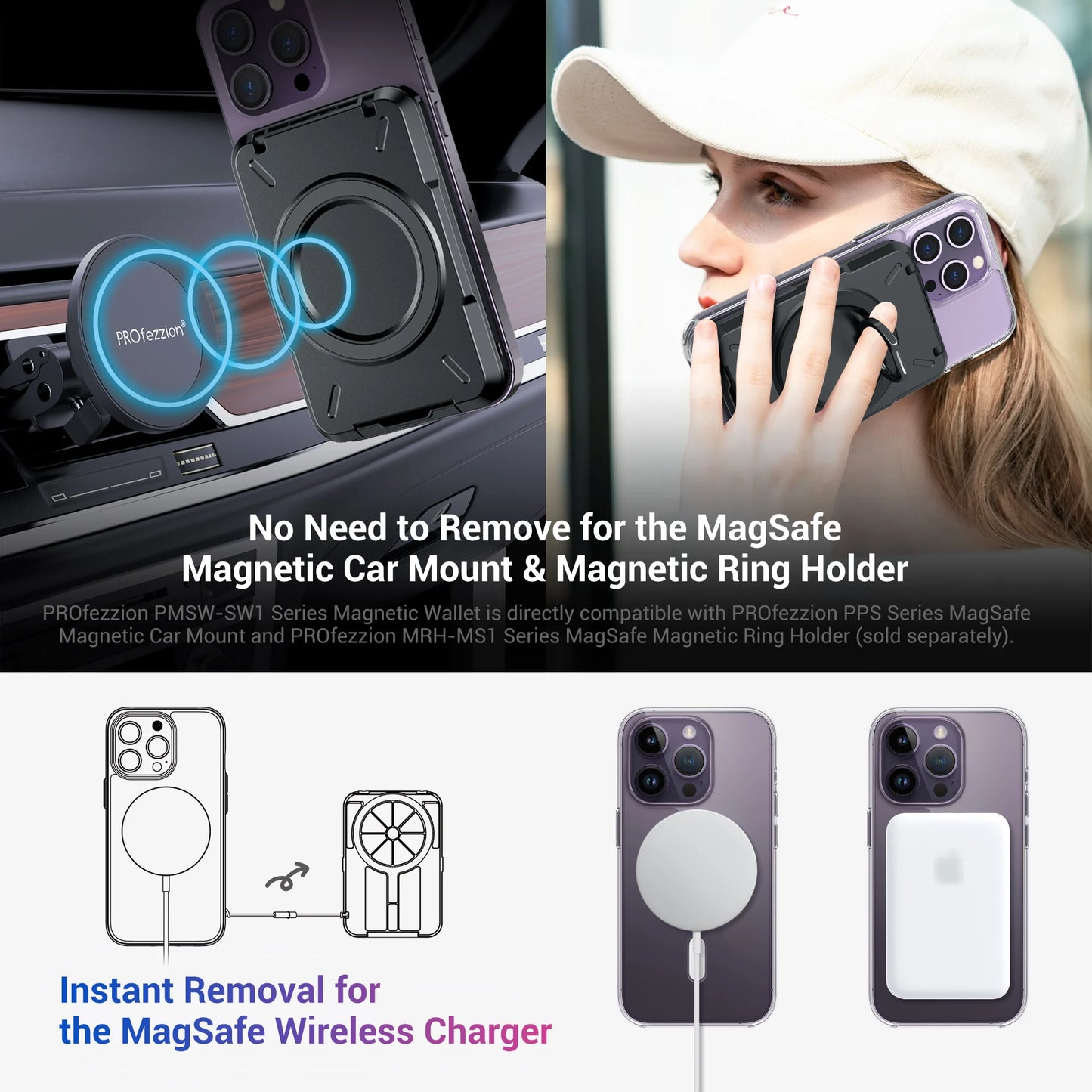 Magnetic Wallet & Card Holder with RFID Protection for iPhone 16/15/14 Pro Max - Sleek, Stylish, and Secure!