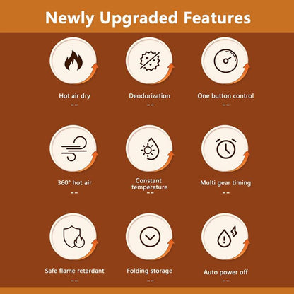 Foldable UV Shoe Dryer, Quick Hot Drying, Smart Temperature Control, Automatic Timer, Portable Home Odor Eliminator, Shoe Dryer Machine