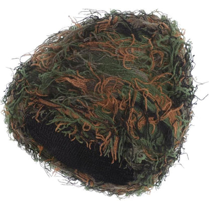 “Emo Distressed Beanie 🖤 Fuzzy Knit Winter Cap Unisex”