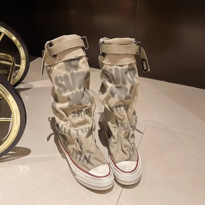 Women’s Y2K Canvas Slouch Boots