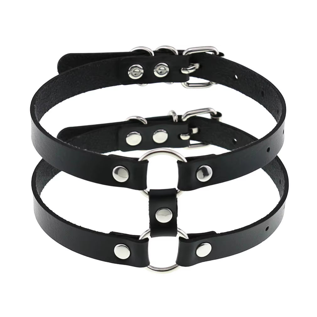 New Harajuku Black Goth Punk Leather Choker Necklaces Women Men Rock Metal Emo Festival Cosplay Party Jewelry Gothic Accessories