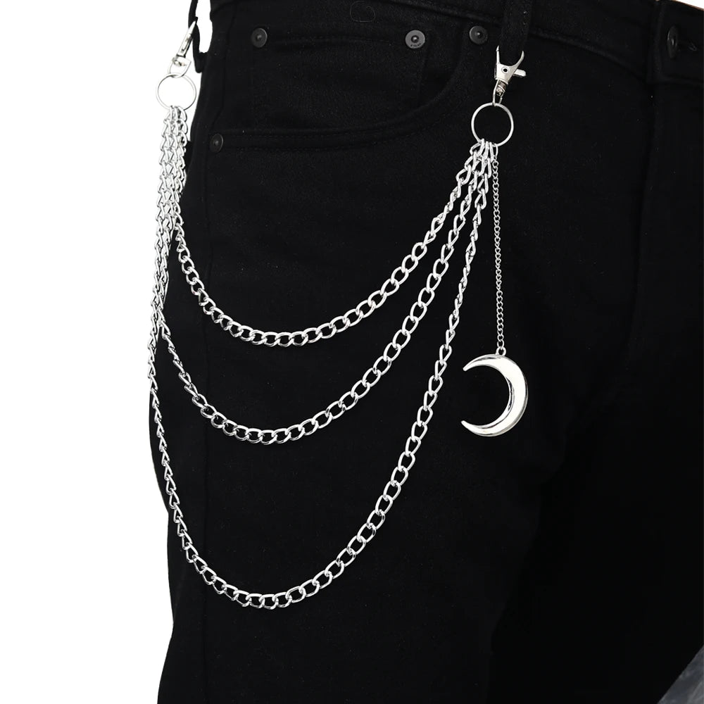 Punk Pants Chains Belt Chain for Man Women Jean Trousers Chains Goth Jewelry Gothic Emo Scene Accessories