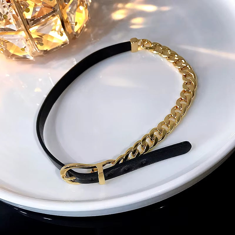 New Harajuku Black Goth Punk Leather Choker Necklaces Women Men Rock Metal Emo Festival Cosplay Party Jewelry Gothic Accessories