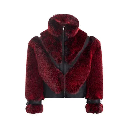 Men’s Luxury Faux Fur Patchwork Coat 2025 🖤🔥