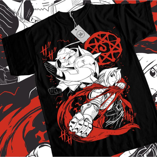 "Fullmetal Alchemist 🕷️ – Alphonse Elric Vintage Black Tee 🖤"