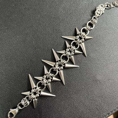 Punk Grunge Rock Rivet Chain Earrings Cool Fashion Handmade Geometric Necklace Goth Charm Jewelry Hip Hop Accessories