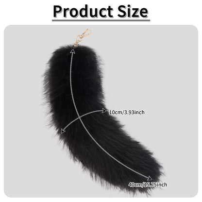 Dark Tail Charm™ – Faux Fur Cat & Fox Tails for Cosplay, Bags & Streetwear Aesthetic