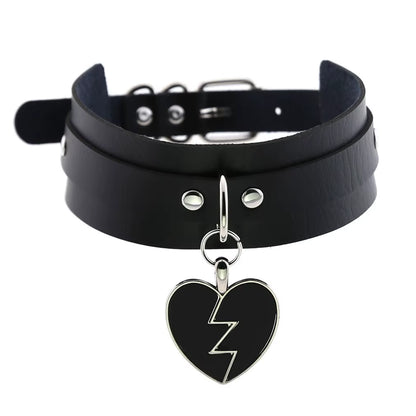 New Harajuku Black Goth Punk Leather Choker Necklaces Women Men Rock Metal Emo Festival Cosplay Party Jewelry Gothic Accessories