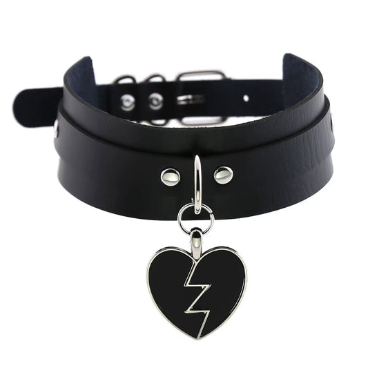 New Harajuku Black Goth Punk Leather Choker Necklaces Women Men Rock Metal Emo Festival Cosplay Party Jewelry Gothic Accessories