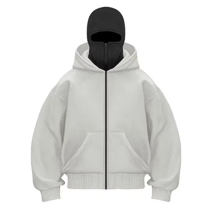 🖤 Harajuku Double Hood Hoodie ⚡ Vintage Street Style