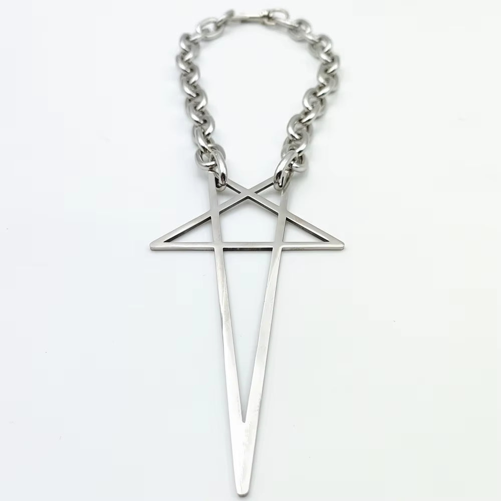 Trendy Punk Hip Hop Star Charms Pendant Necklace - Unisex Y2K Fashion Choker for Gothic Style Lovers