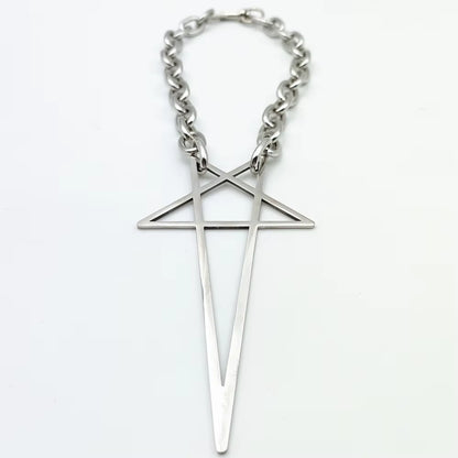 Trendy Punk Hip Hop Star Charms Pendant Necklace - Unisex Y2K Fashion Choker for Gothic Style Lovers