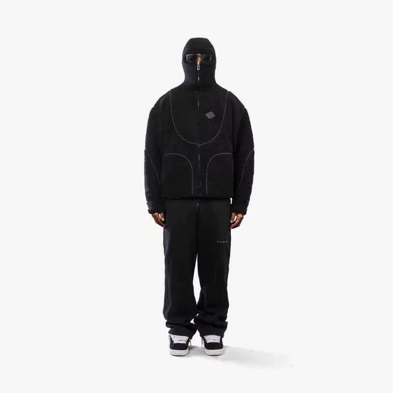 🖤 Fleece Tech Hooded Jacket — Minimal Y2K Streetwear Warmth ⚡