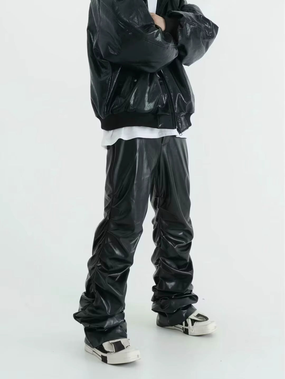 Elevate Your Style with Bold PU Leather Hip-Hop Pants - Loose Harajuku Fit for Ultimate Comfort