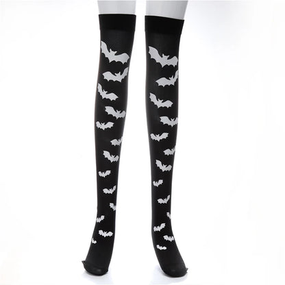 Skull Gothic Dark Long Sexy Stockings Harajuku Emo Alternative Lolita Socks Lingerie Skin Thigh High Garters Hosiery Stockings