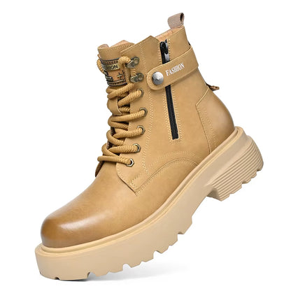 Street-Rider Leather Boots – High-Top Men’s Sneakers with Attitude