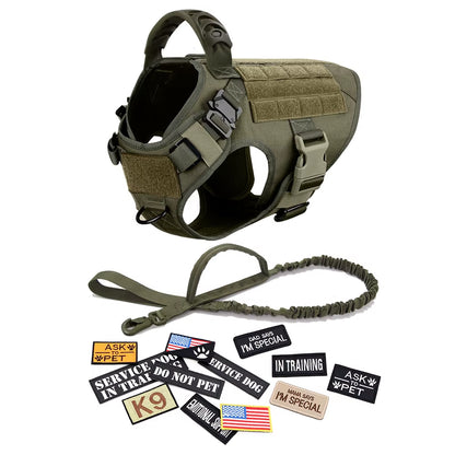 Tactical Dog Harness Kit 🐾 Military Training Vest with Patches & Bags
