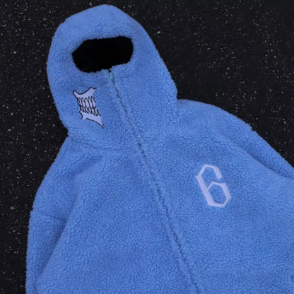 Y2K Emo Harajuku Men Zip Sweater American Style High Street Texture Sweatshirt Oversized Gothic Men Women Solid Color Retro Tops