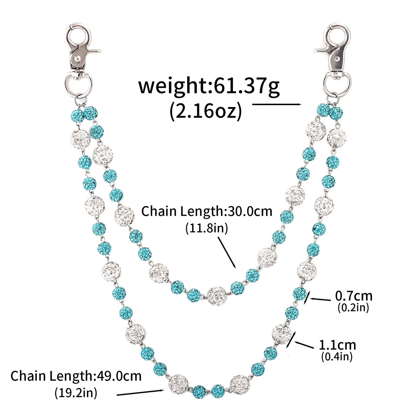 💎 Street Chain Accessory — Hip-Hop Beaded Waist & Jeans Chain 🔗