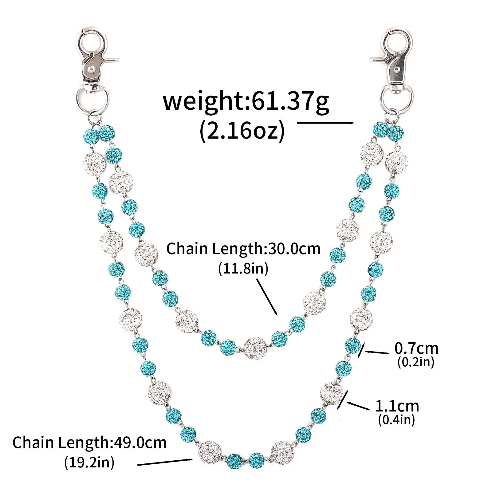 💎 Street Chain Accessory — Hip-Hop Beaded Waist & Jeans Chain 🔗