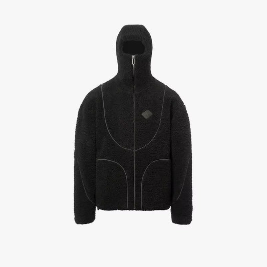 🖤 Fleece Tech Hooded Jacket — Minimal Y2K Streetwear Warmth ⚡