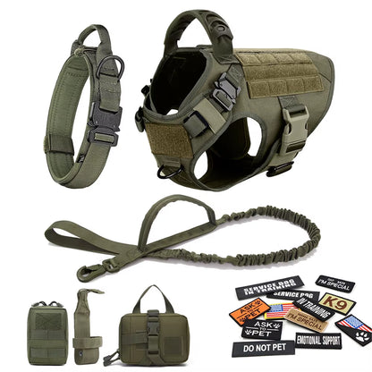 Tactical Dog Harness Kit 🐾 Military Training Vest with Patches & Bags