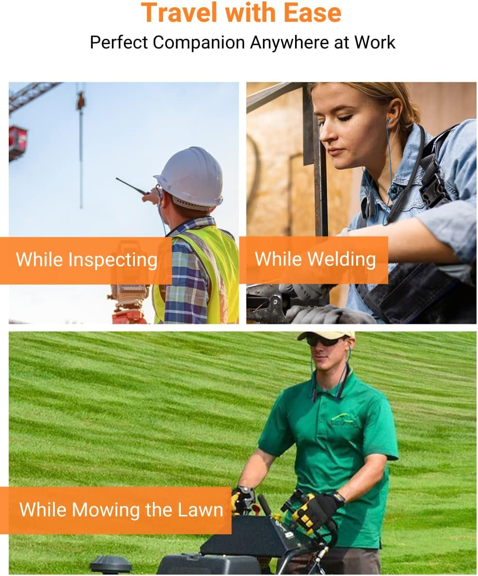 27dB Noise-Reduction Bluetooth Work Earbuds – Neckband Pro