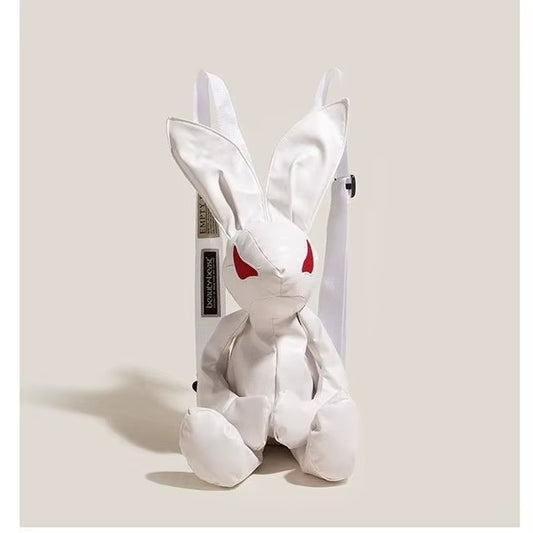 Beauty Beast Backpack PU Black White Bags for Women Unisex Zipper Water Repellent