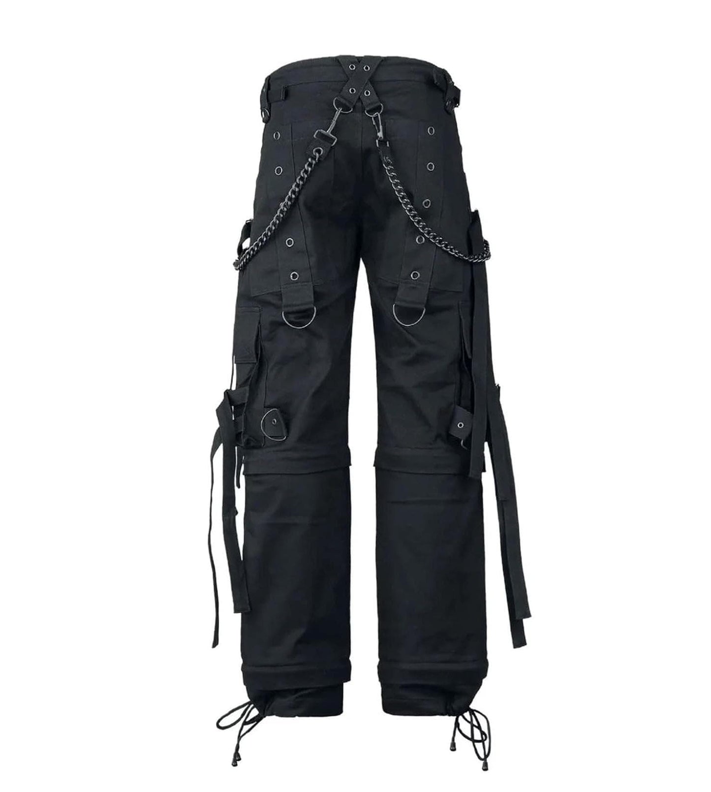 Elevate Your Style with Cyberpunk Gothic Chain Pants – Handmade Black Streetwear Trousers