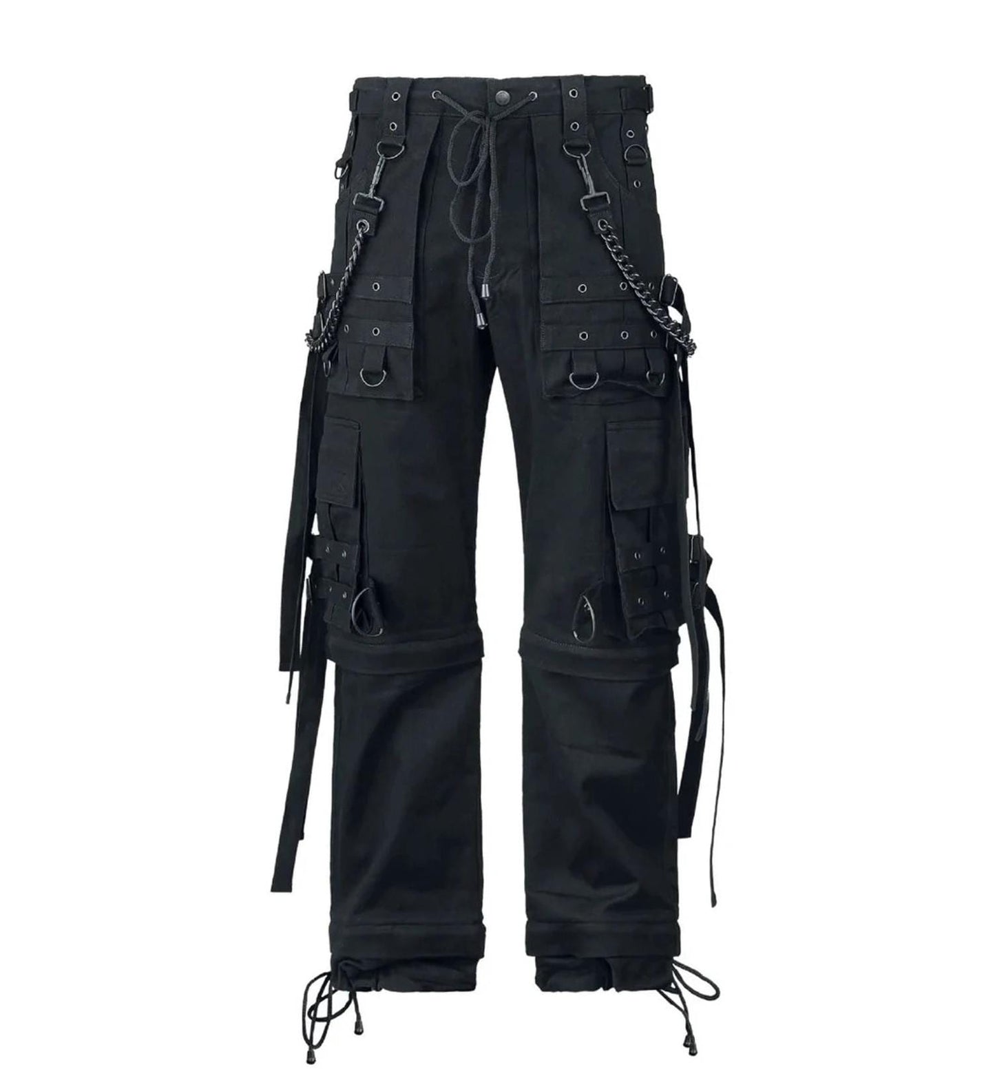 Elevate Your Style with Cyberpunk Gothic Chain Pants – Handmade Black Streetwear Trousers