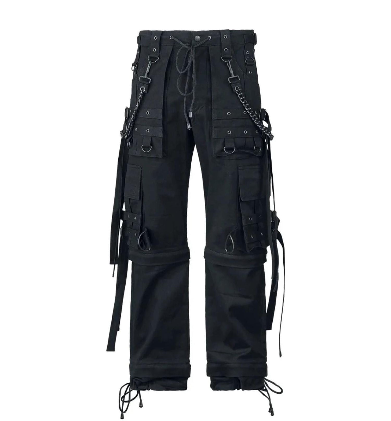 Elevate Your Style with Cyberpunk Gothic Chain Pants – Handmade Black Streetwear Trousers