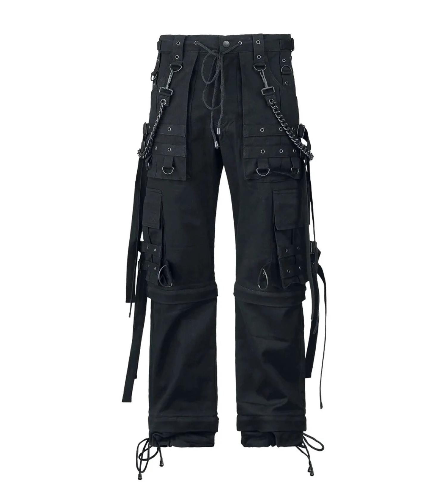 Elevate Your Style with Cyberpunk Gothic Chain Pants – Handmade Black Streetwear Trousers