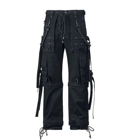 Elevate Your Style with Cyberpunk Gothic Chain Pants – Handmade Black Streetwear Trousers