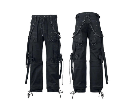 Elevate Your Style with Cyberpunk Gothic Chain Pants – Handmade Black Streetwear Trousers