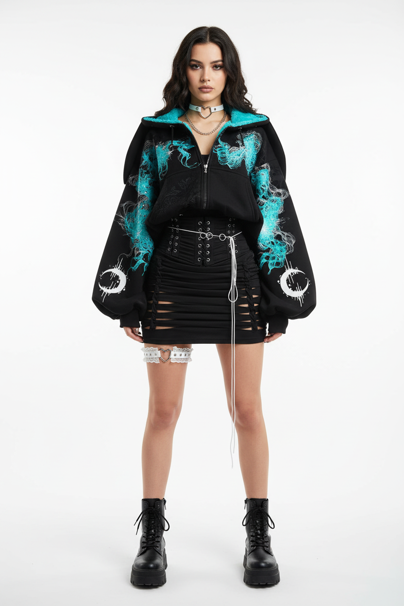 Imagen de producto - conjunto gótico turquesa