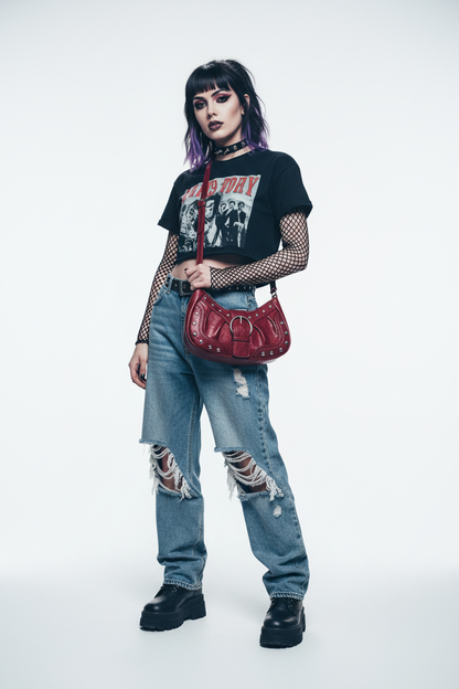 Mujer emo con fondo blanco